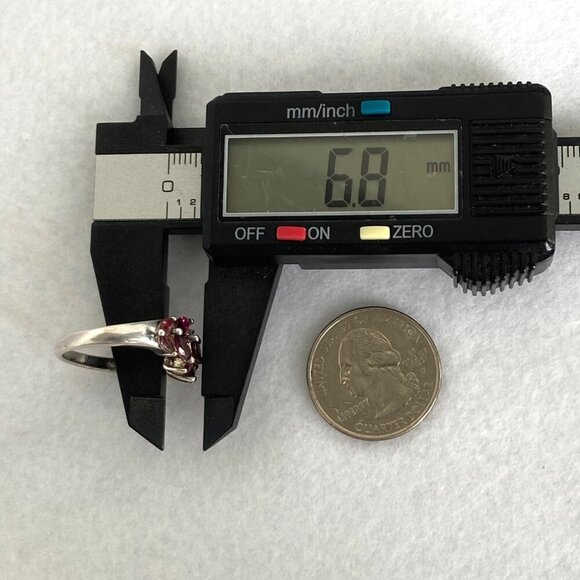 Sterling Silver 925 S&G Prong Set Garnet Marquise Cluster Cocktail Ring Sz 7.75 - Picture 16 of 16